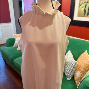 Tuckernuck Cream Ruffle Neck Sleeveless Top